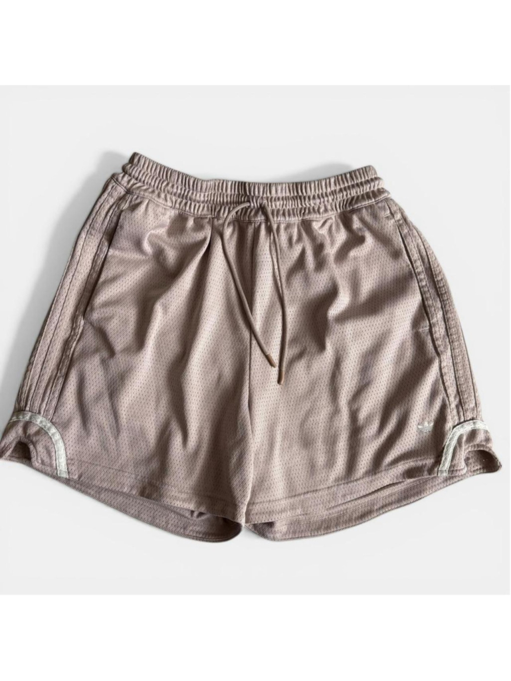 Adidas Wonder Taupe / Off White Mesh Basketball Shorts